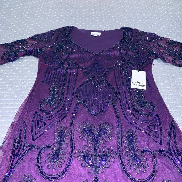 💃 Unique Vintage Sequin Margaux Fringe Dress NWT 🎉HOST PICK✨ - Picture 5 of 16